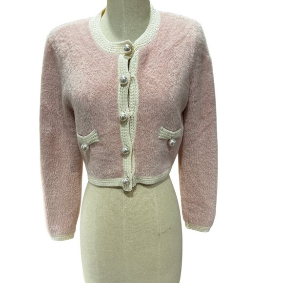 Sunday Seoul Pink Pearl Button Cardigan – Size Medium - Picture 1 of 5
